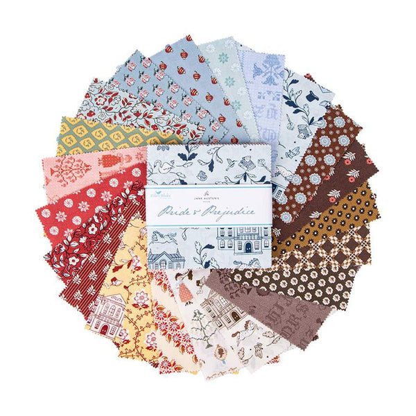 Pride and Prejudice Charm Pack 5" Stacker Bundle - Riley Blake Designs - 42 piece Precut Pre cut - Jane Austen - Quilting Cotton Fabric