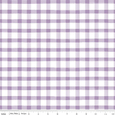 Monthly Placemats 2 PRINTED Gingham C13944 Violet - Riley Blake Designs - Check Checks - Quilting Cotton Fabric