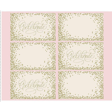 CLEARANCE Monthly Placemats 2 January Placemat Panel Sparkle SP13920 - Riley Blake - Gold Sparkle - Quilting Cotton