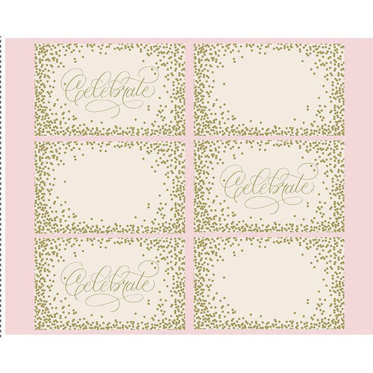 CLEARANCE Monthly Placemats 2 January Placemat Panel Sparkle SP13920 - Riley Blake - Gold Sparkle - Quilting Cotton