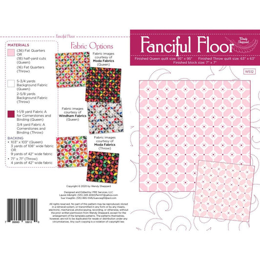 Fanciful Floor Quilt PATTERN P180 - Wendy Sheppard - Riley Blake Designs - INSTRUCTIONS Only - Piecing Fat Quarter Friendly Two Sizes