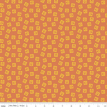 Vintage Caterpillar Logo Toss C13843 Orange - Riley Blake Designs - CAT Construction - Quilting Cotton Fabric - Licensed Product