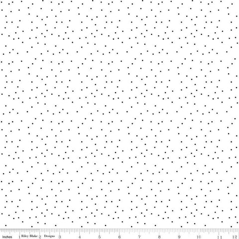 Black Tie Dots C13757 Off White by Riley Blake Designs -  Black Dots Polka Dot Dotted Quilting Cotton Fabric