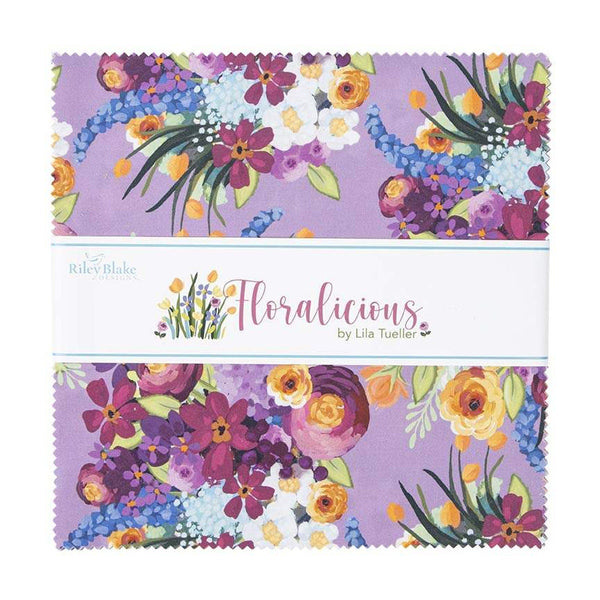 SALE Floralicious Layer Cake 10" Stacker Bundle - Riley Blake Designs - 42 piece Precut Pre cut - Floral - Quilting Cotton Fabric