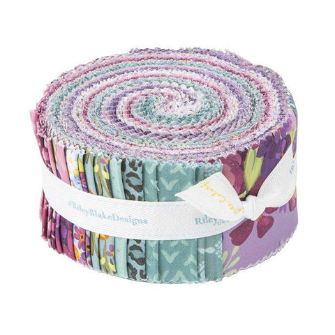 Floralicious 2.5 Inch Rolie Polie Jelly Roll 40 pieces - Riley Blake Designs - Precut Pre cut Bundle - Floral - Quilting Cotton Fabric
