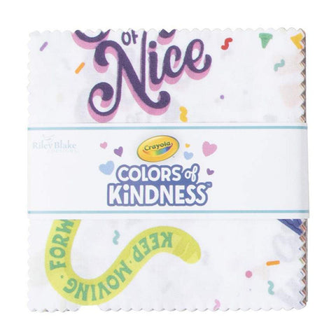 Colors of Kindness Charm Pack 5" Stacker Bundle - Riley Blake Designs - 42 piece Precut Pre cut - Crayola - Quilting Cotton Fabric