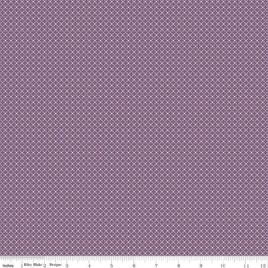 Bee Dots Elvira C14164 Plum - Riley Blake Designs - Geometric - Lori Holt - Quilting Cotton Fabric