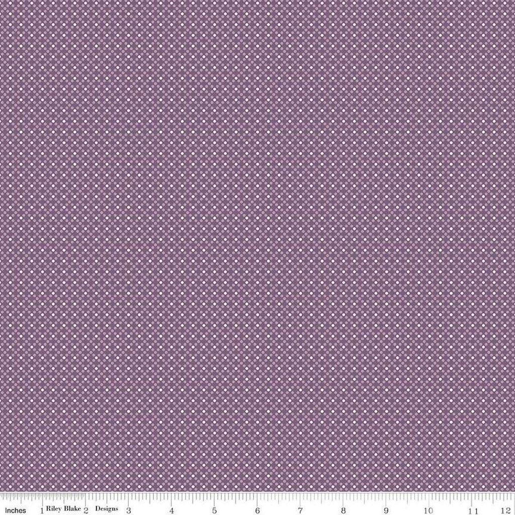 SALE Bee Dots Elvira C14164 Plum by Riley Blake Designs - Geometric - Lori Holt - Quilting Cotton Fabric