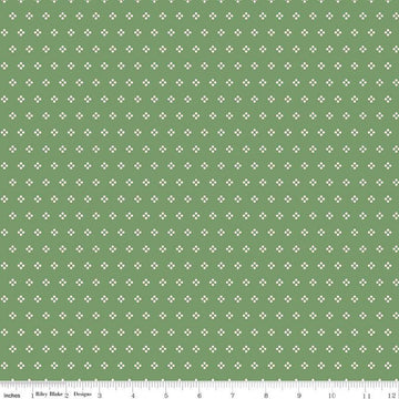 Bee Dots Paula C14167 Basil - Riley Blake Designs - Geometric - Lori Holt - Quilting Cotton Fabric