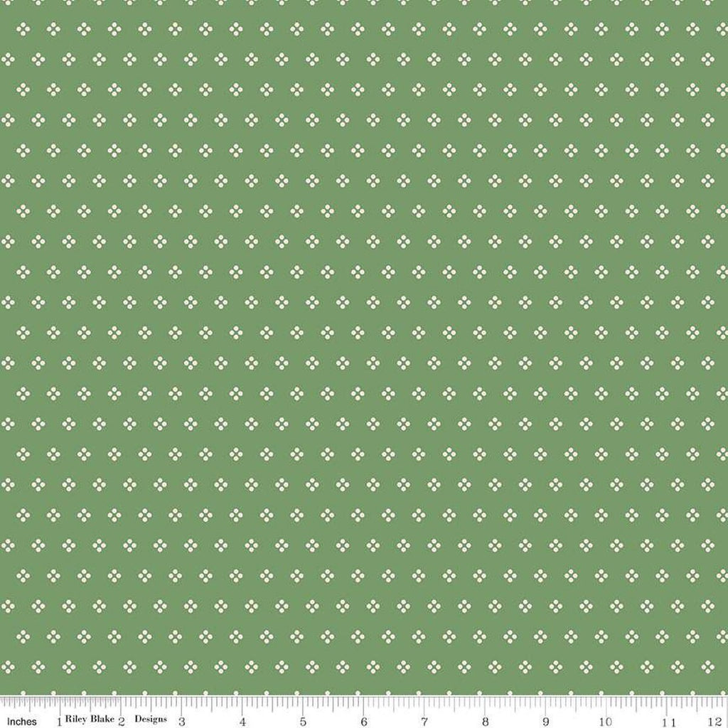 Bee Dots Paula C14167 Basil by Riley Blake Designs - Geometric - Lori Holt - Quilting Cotton Fabric