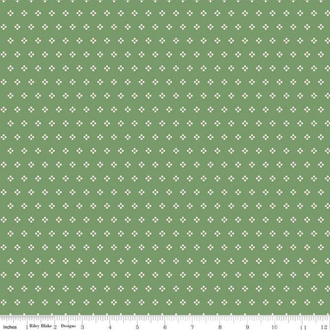 SALE Bee Dots Paula C14167 Basil by Riley Blake Designs - Geometric - Lori Holt - Quilting Cotton Fabric