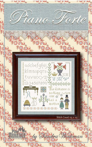 Piano Forte CROSS STITCH Pattern P029 by Pine Mountain Designs - Riley Blake - Instructions Only - Pride and Prejudice Jane Austen