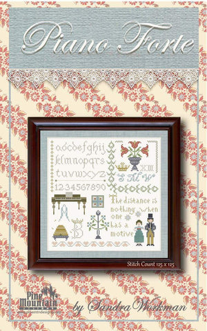 SALE Piano Forte CROSS STITCH Pattern P029 by Pine Mountain Designs - Riley Blake - Instructions Only - Pride and Prejudice Jane Austen