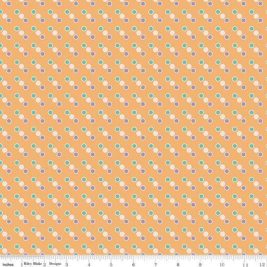 SALE Bee Dots Marjorie C14171 Marigold - Riley Blake Designs - Polka Dot Dotted - Lori Holt - Quilting Cotton Fabric