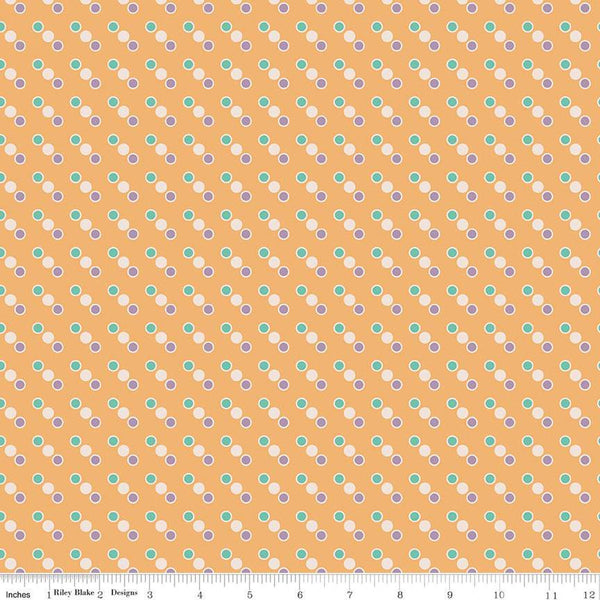 SALE Bee Dots Marjorie C14171 Marigold - by Riley Blake Designs - Polka Dot Dotted - Lori Holt - Quilting Cotton Fabric