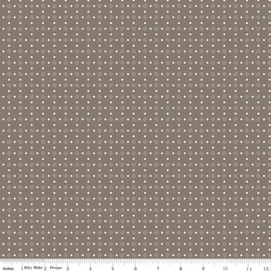 SALE Bee Dots Lois C14174 Pebble - Riley Blake Designs - Geometric - Lori Holt - Quilting Cotton Fabric