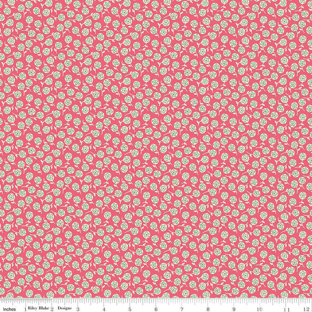 SALE Bee Dots Erma C14177 Tea Rose by Riley Blake Designs - Floral Flowers - Lori Holt - Quilting Cotton Fabric