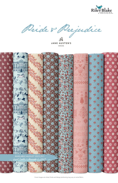 Pride and Prejudice Fat Quarter Bundle 22 pieces - Riley Blake Designs - Pre cut Precut - Jane Austen - Quilting Cotton Fabric