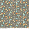 SALE Happy at Home Flowers C13702 Gray - Riley Blake Designs - Floral Butterflies Dragonflies - Quilting Cotton Fabric