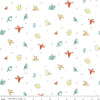 30" End of Bolt - Happy at Home Birds C13703 White - Riley Blake Designs - Bird Birds Dots - Quilting Cotton Fabric