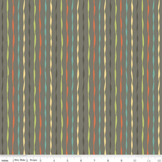 Happy at Home Stripes C13704 Gray - Riley Blake Designs - Wavy Stripe Striped - Quilting Cotton Fabric