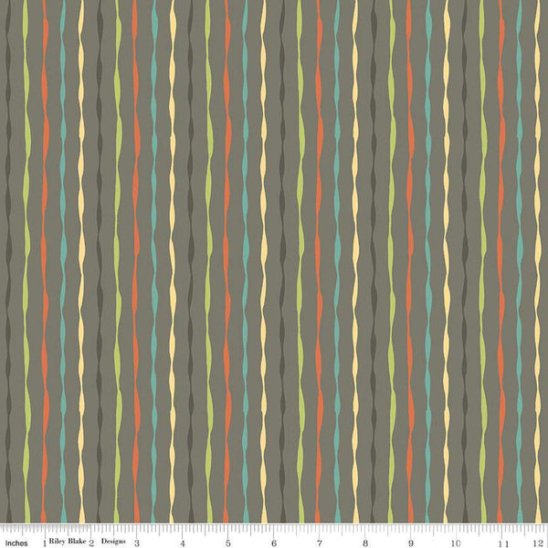 Happy at Home Stripes C13704 Gray - Riley Blake Designs - Wavy Stripe Striped - Quilting Cotton Fabric