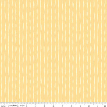 SALE Happy at Home Stripes C13704 Lemon - Riley Blake Designs - Wavy Stripe Striped - Quilting Cotton Fabric