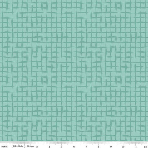 Happy at Home Plaid C13705 Teal - Riley Blake Designs - Wavy Grid - Quilting Cotton Fabric