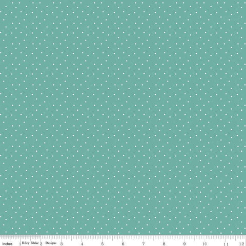Happy at Home Dots C13706 Teal - Riley Blake Designs - Dot Dotted - Quilting Cotton Fabric