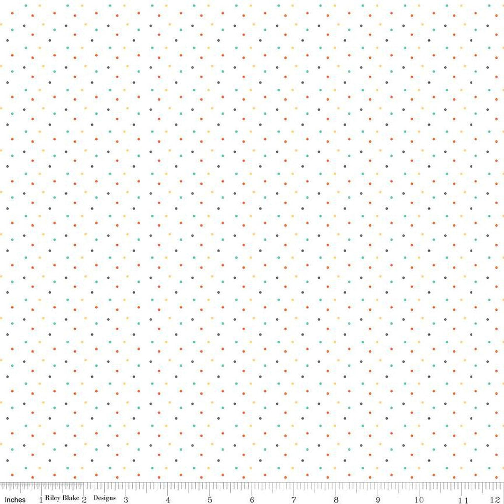 Happy at Home Dots C13706 White - Riley Blake Designs - Dot Dotted - Quilting Cotton Fabric