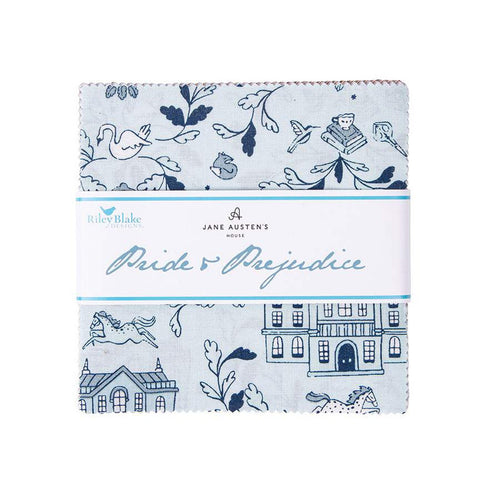 SALE Pride and Prejudice Charm Pack 5" Stacker Bundle - Riley Blake Designs - 42 piece Precut Pre cut - Jane Austen - Quilting Cotton Fabric