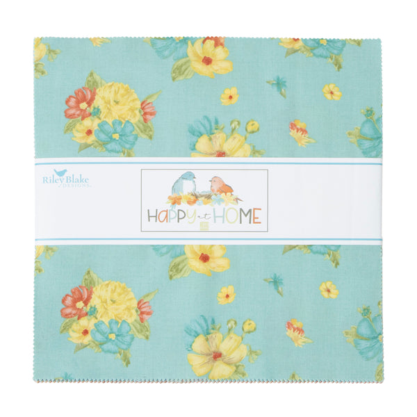 Happy at Home Layer Cake 10" Stacker Bundle - Riley Blake - 42 piece Precut Pre cut - Quilting Cotton Fabric