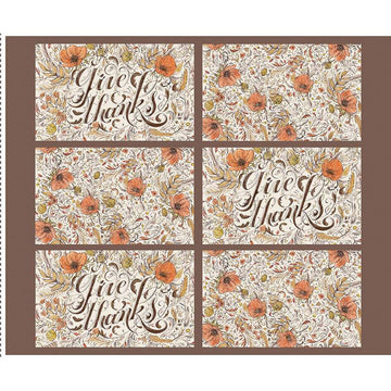 CLEARANCE Monthly Placemats 2 November Placemat Panel PD13943 - Riley Blake Designs - DIGITALLY PRINTED Thanksgiving - Quilting Cotton