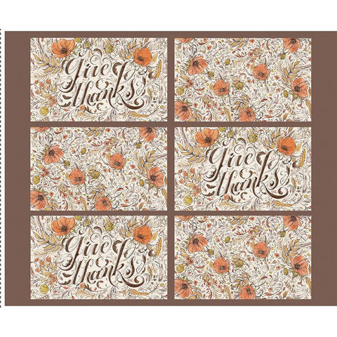 SALE Monthly Placemats 2 November Placemat Panel PD13943 by Riley Blake Designs - DIGITALLY PRINTED Thanksgiving - Quilting Cotton Fabric