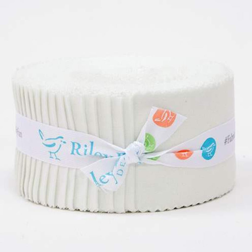 Confetti Cottons Off White 2.5-Inch Rolie Polie Jelly Roll 40 pieces Riley Blake Designs - Precut Bundle - Quilting Cotton Fabric