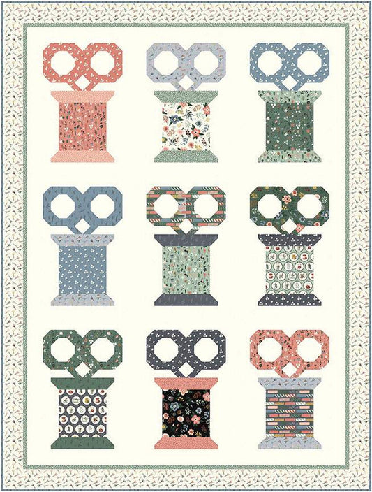 SALE Scissors & Spools Quilt PATTERN P180 - Wendy Sheppard - Riley Blake Designs - INSTRUCTIONS Only - Piecing 10" Stacker Friendly