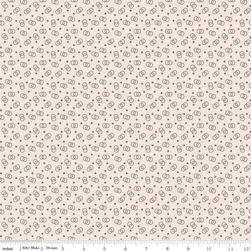 11" End of Bolt - SALE Bee Dots Lucille C14181 Milk Can by Riley Blake Designs - Interlocking Circles - Lori Holt - Quilting Cotton Fabric