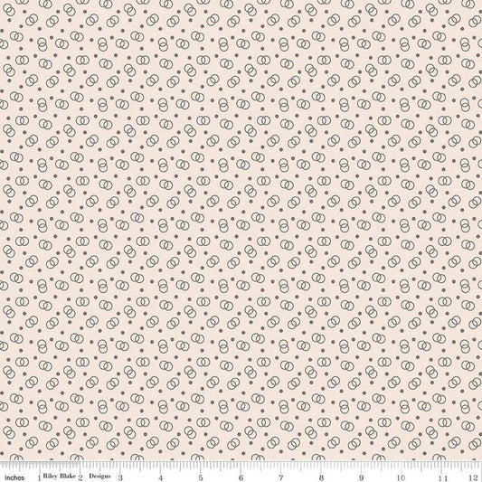 11" End of Bolt - SALE Bee Dots Lucille C14181 Milk Can by Riley Blake Designs - Interlocking Circles - Lori Holt - Quilting Cotton Fabric