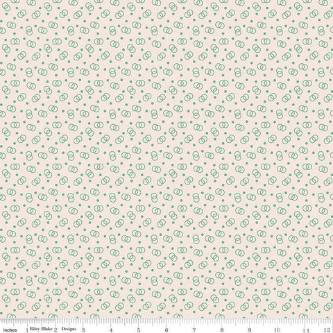 CLEARANCE Bee Dots Lucille C14181 Alpine by Riley Blake Designs - Interlocking Circles - Lori Holt - Quilting Cotton Fabric