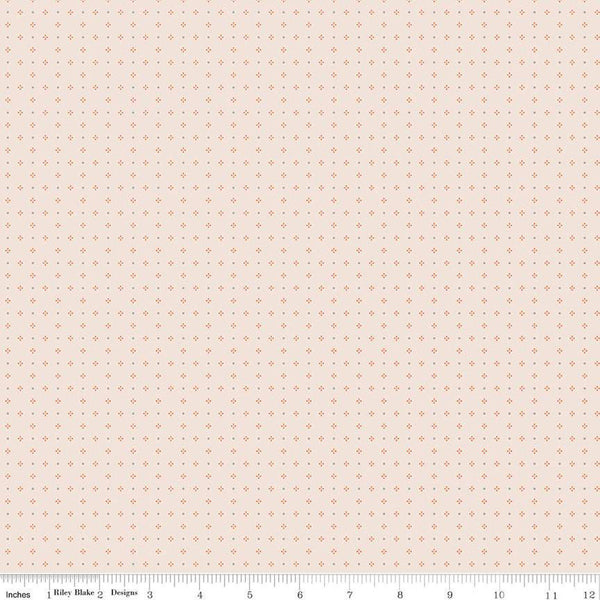 SALE Bee Dots Thelma C14182 Pumpkin by Riley Blake Designs - Geometric - Lori Holt - Quilting Cotton Fabric