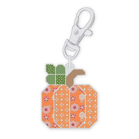 DEAL Lori Holt Bee Dots Enamel Happy Charm Pumpkin ST-33024 - Riley Blake Designs - Approximately 1 1/4" x 1 1/2"