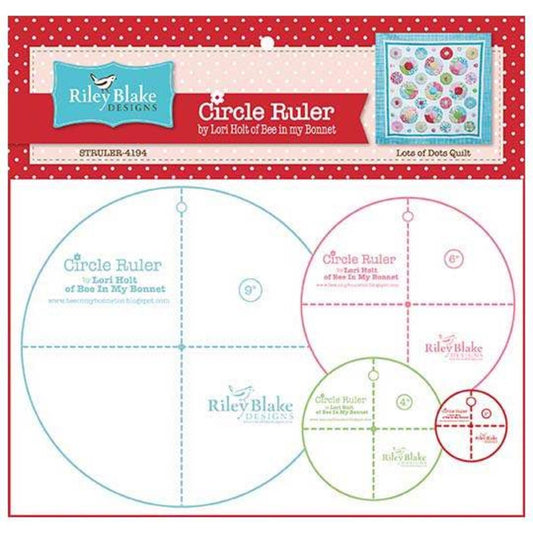 Lori Holt Circle Ruler Set STRULER-4194 - Riley Blake Designs - Plastic - Set of 4: 9" 6" 4" 2"