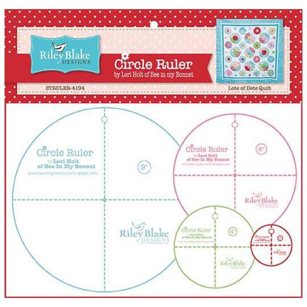 Lori Holt Circle Ruler Set STRULER-4194 - Riley Blake Designs - Plastic - Set of 4: 9" 6" 4" 2"