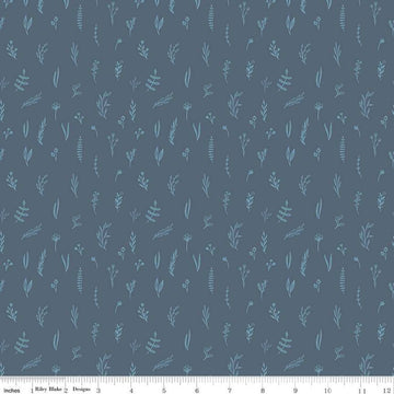 SALE Let's Create Tonal Stems C13696 Oxford - Riley Blake Designs - Tone-on-Tone Floral Flowers Leaves - Quilting Cotton Fabric