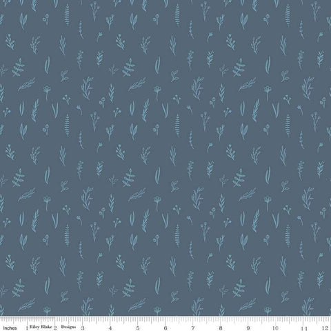 SALE Let's Create Tonal Stems C13696 Oxford by Riley Blake Designs - Tone-on-Tone Floral Flowers Leaves - Quilting Cotton Fabric