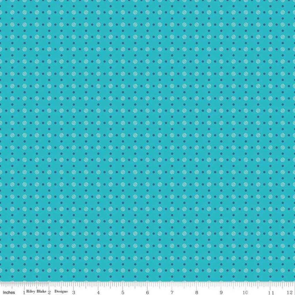 Bee Basics Polka Dot C6405 Turquoise by Riley Blake Designs - Dots Dotted - Lori Holt - Quilting Cotton Fabric