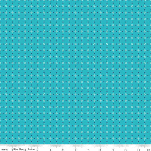 SALE Bee Basics Polka Dot C6405 Turquoise by Riley Blake Designs - Dots Dotted - Lori Holt - Quilting Cotton Fabric