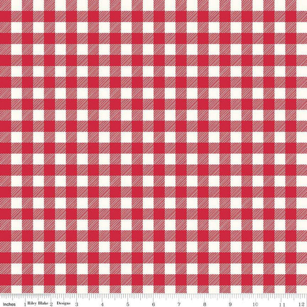 SALE FLANNEL Buffalo Check F13908 Red - Riley Blake Designs - Approximate 7/16" Checks Checked - FLANNEL Cotton Fabric