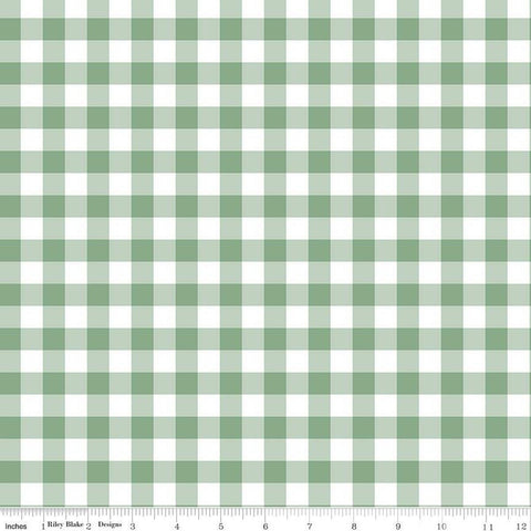 FLANNEL It's a Girl Printed Gingham F13906 Sage - Riley Blake Designs - 1/2" Checks Check Checkered - FLANNEL Cotton Fabric