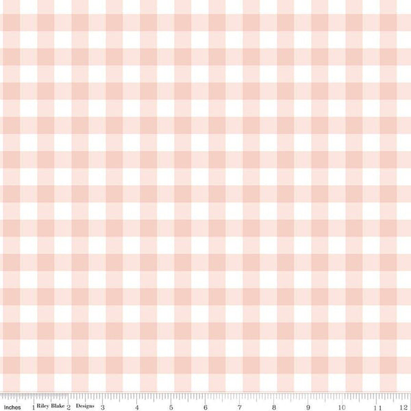 FLANNEL It's a Girl Printed Gingham F13906 Blush - Riley Blake Designs - 1/2" Checks Check Checkered - FLANNEL Cotton Fabric